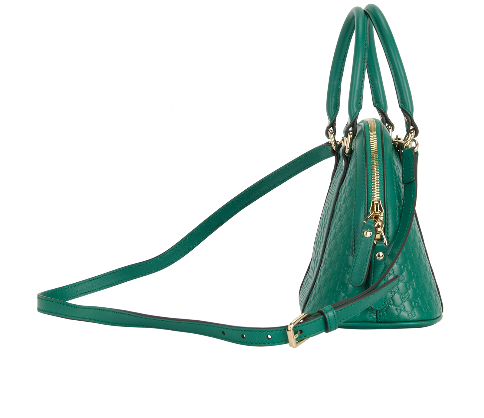 Mini Microguccissima Dome, &pound;850, Handbags, Green, Leather, Side view